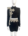Long Sleeve Crystal Floral Two Piece