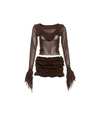 Coffee Mesh Ruffle Set