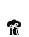 Bow Mock Neck Tee - Black