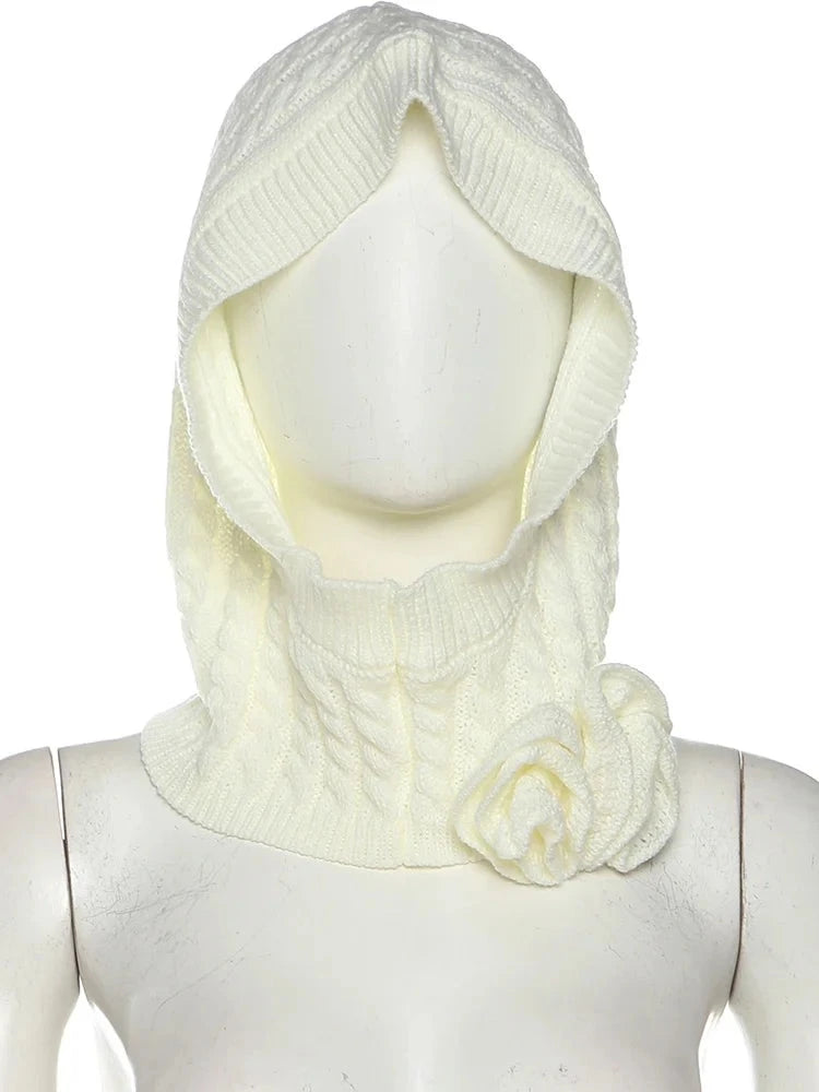 Cream Knit Mini With Hood