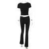 Suite Life Square Neck Crop Top And Flare Pant Set