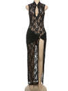 Noir Lace Peekaboo Maxi