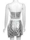 Stella Quilted Metallic Puffer Mini Skirt Set
