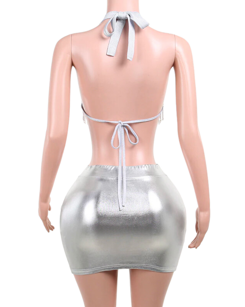 Glitter Tassel Skirt Set