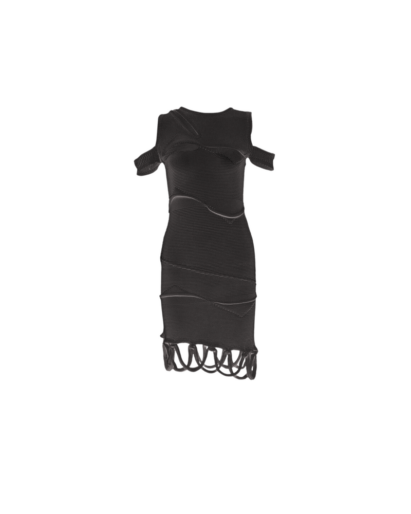 Melrose Knit Cut Out Mini Dress - Black