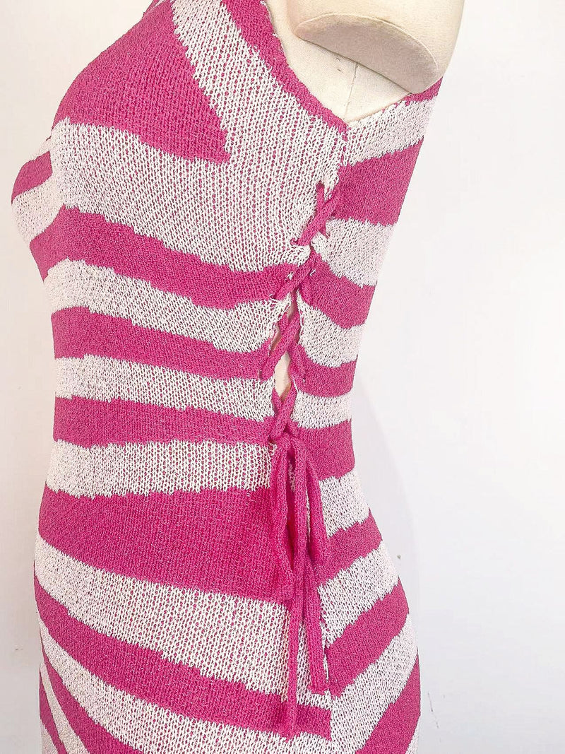 Swirl Knit Striped Mini
